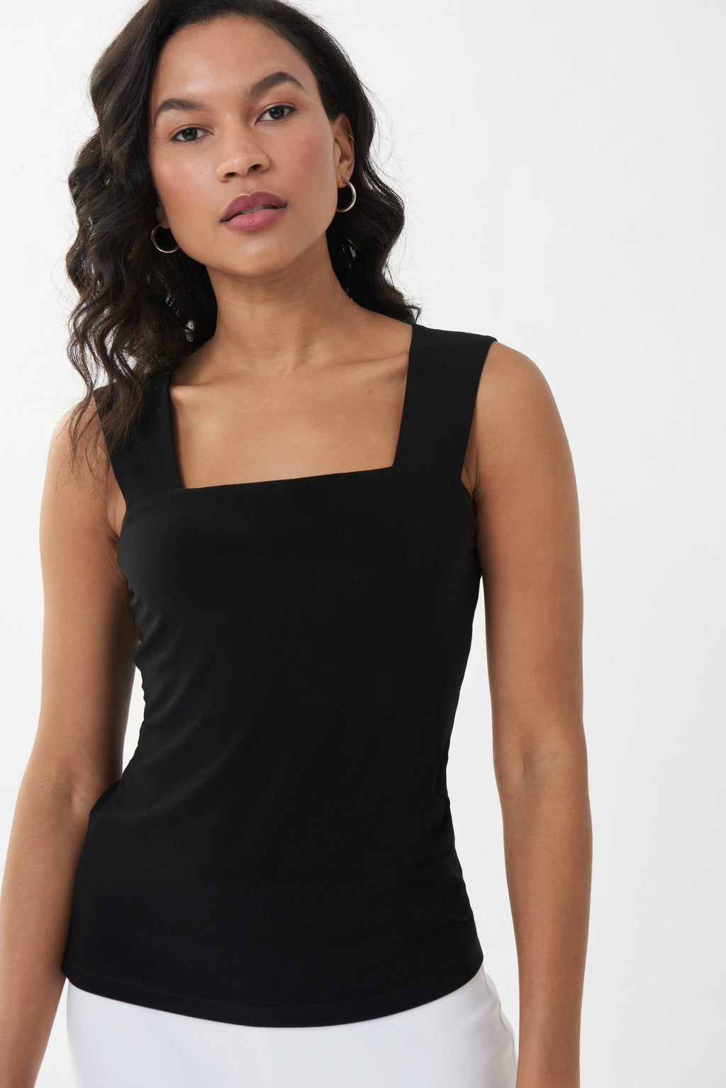 joseph ribkoff square neck cami in black (front)