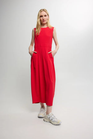 jackie structure tech jersey dress in red (front)