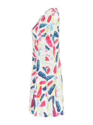 Dolcezza simply art inspired shift dress in tropical trace II print in multicolour (side)