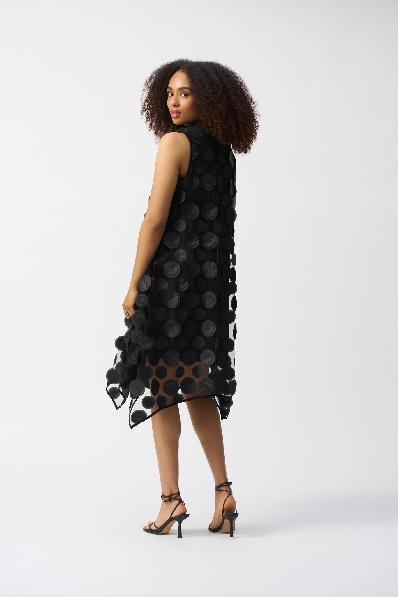 joseph ribkoff 3d dot dress in black(back)