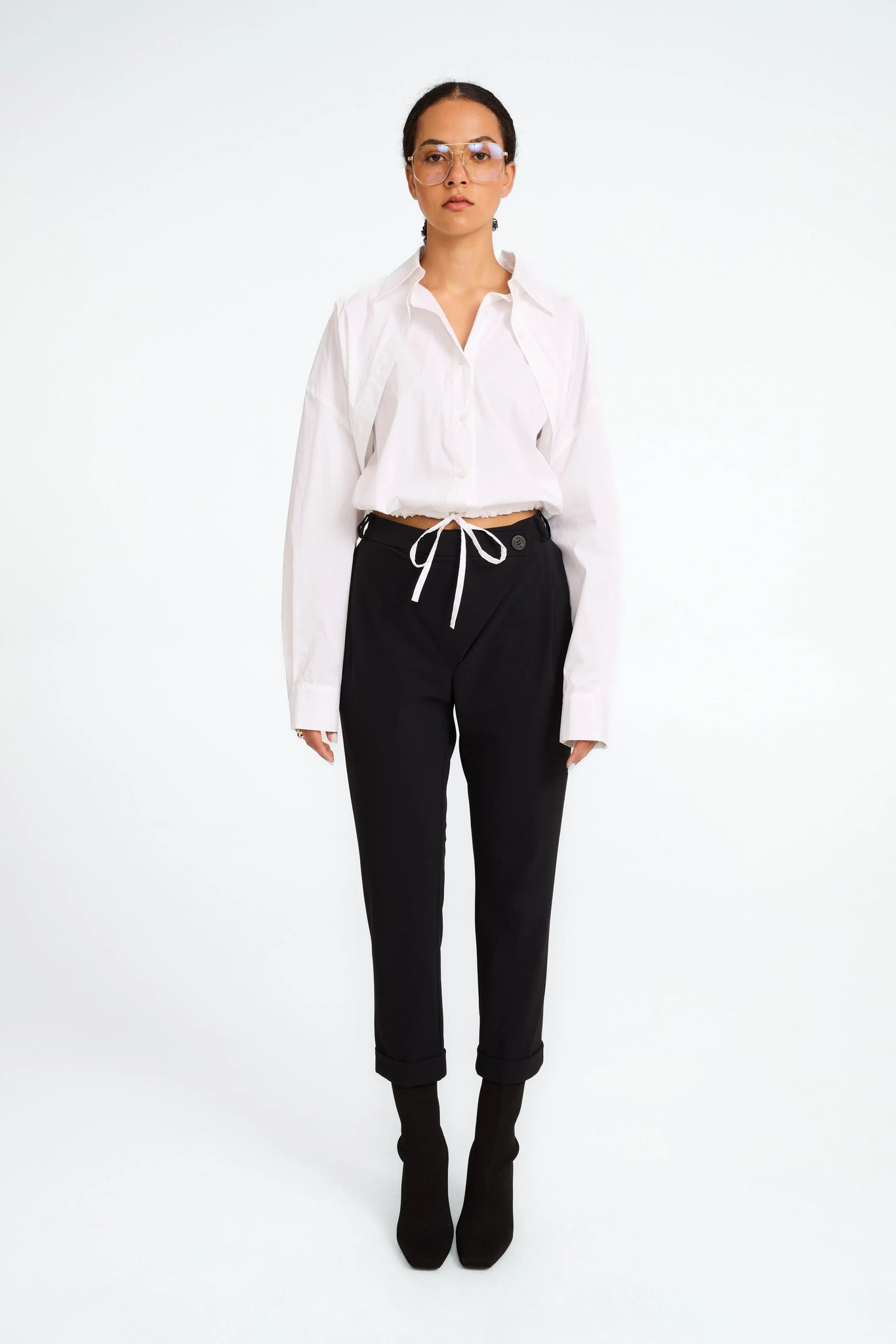 jane lushka look cotton poplin blouse in white (front)