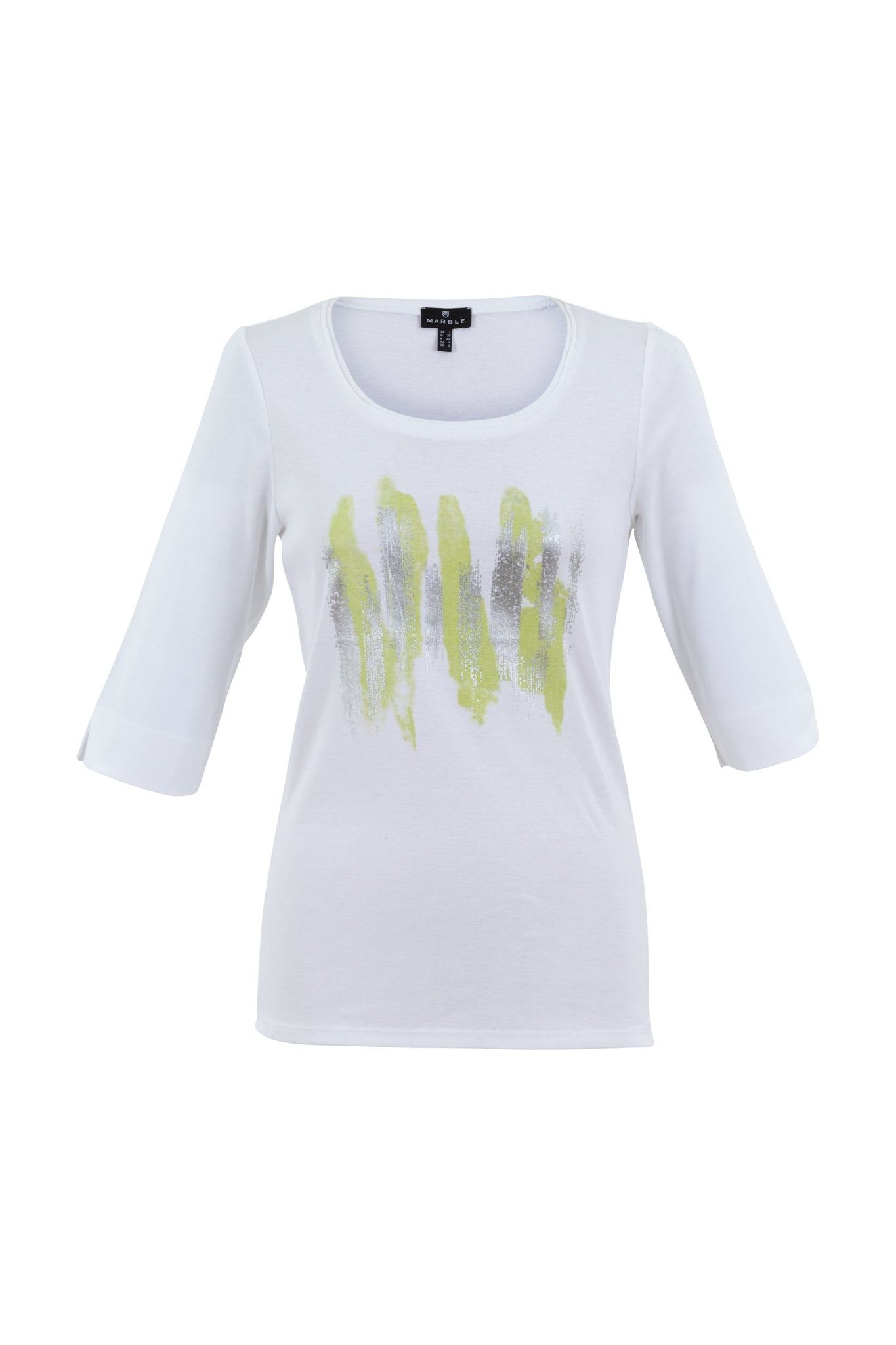 Marble brush stroke print tshirt in white code 6928-216