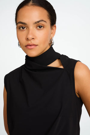 jane lushka naomi tech jersey top in black (detail)