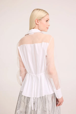 jane lushka santos poplin organza blouse in white (back)