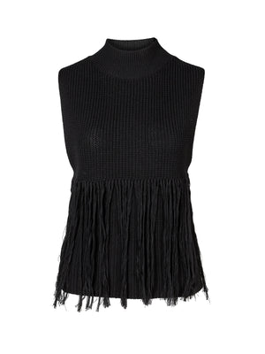 nu denmark virna knit vest in black (front)