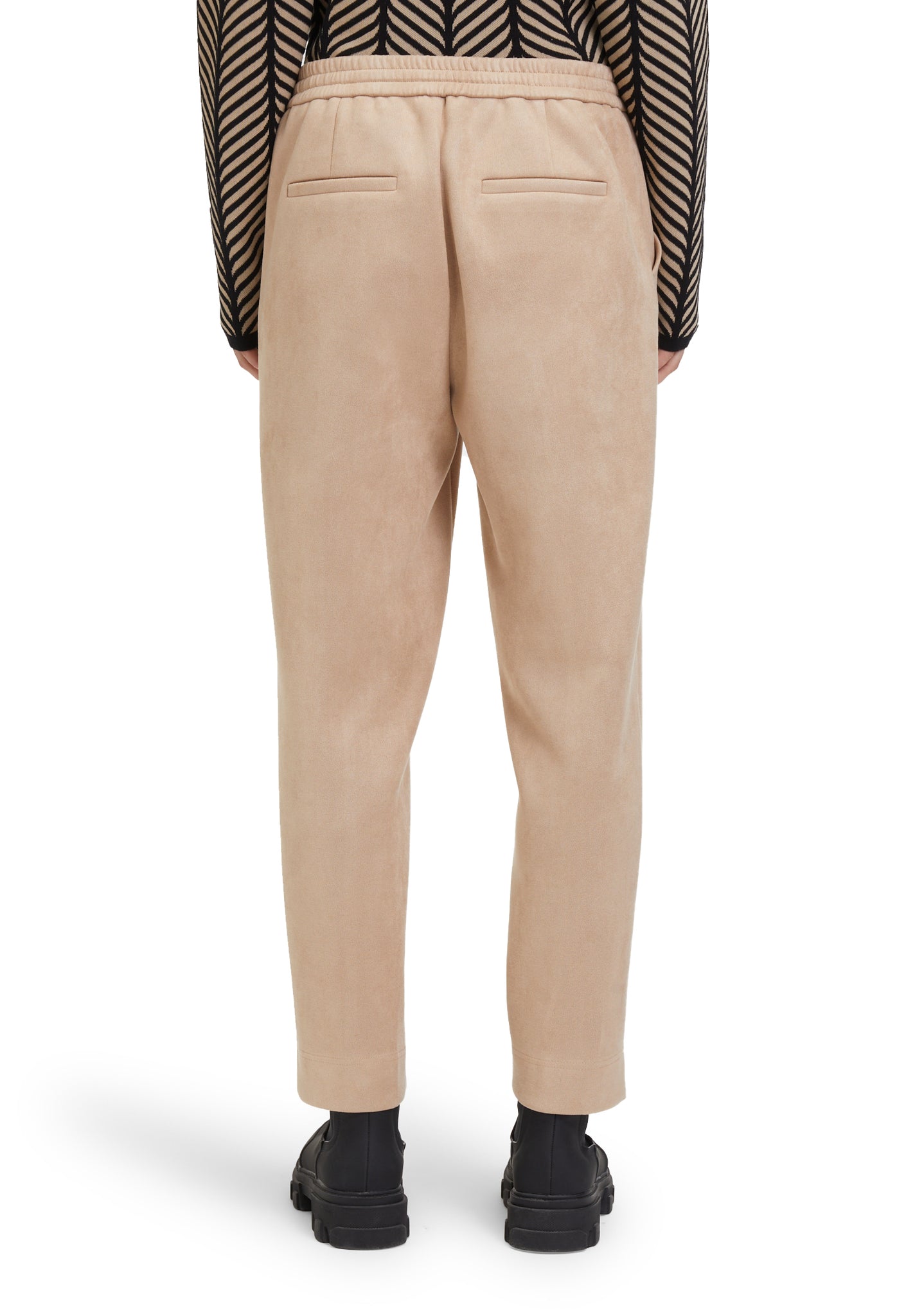 Betty & Co suede style trousers in beige (back)