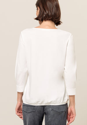 bianca ele 'just be you' printed top in white (back)