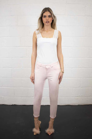 No2Moro Unity 3/4 tencel trousers, 25” leg in pink