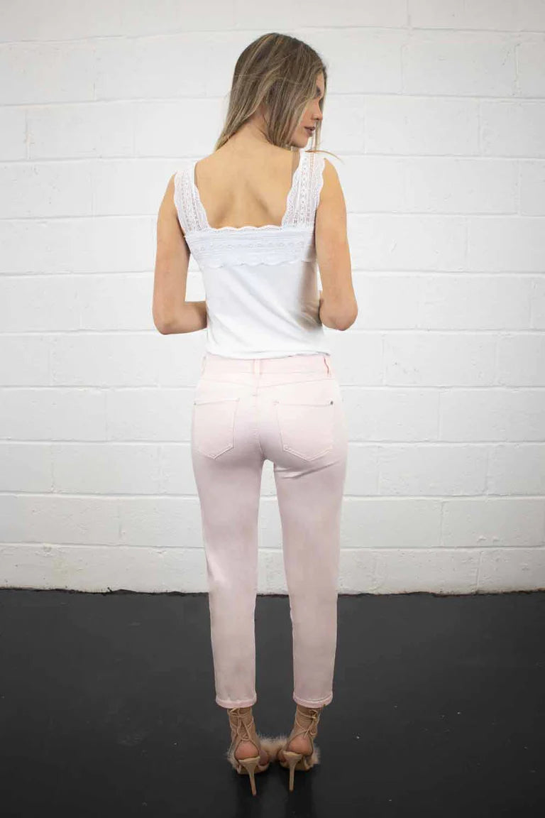 No2Moro Unity 3/4 tencel trousers, 25” leg in pink
