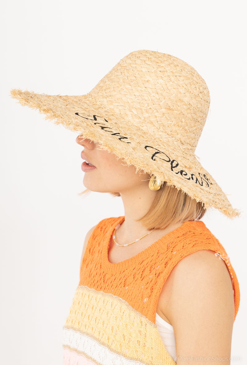 'sun please' straw hat