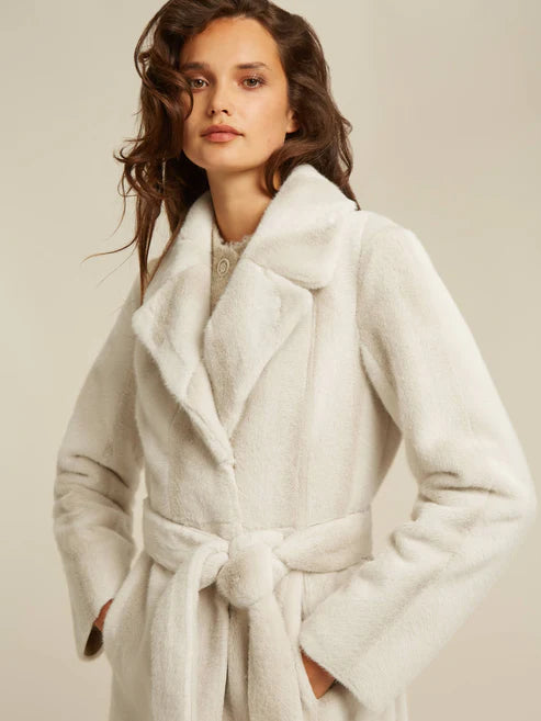 beaumont lara reversible coat in off white (detail)