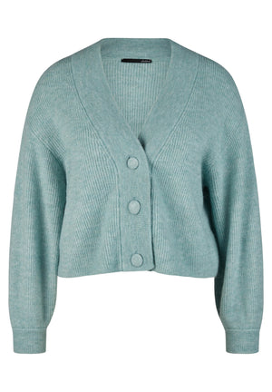 le comte oversized button up cardigan in teal (front)