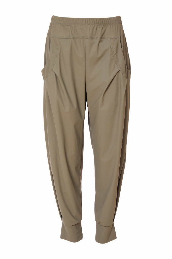 naya classic cuff trousers in army green (front)