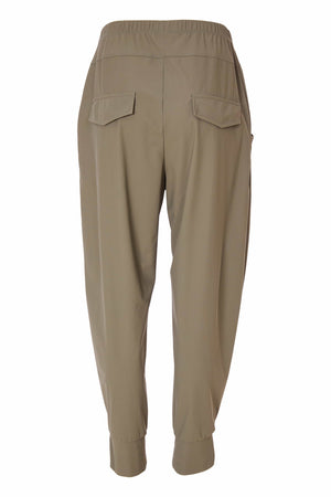 naya classic cuff trousers in army green (back)