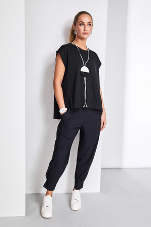 Naya Classic cuff trousers in black (front)