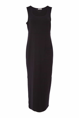 naya basic jersey dress with pocket in black (front)