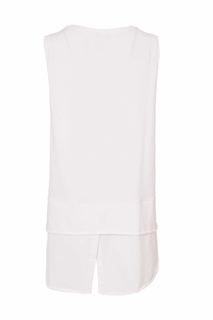 naya cami top with hem detail in white (back)