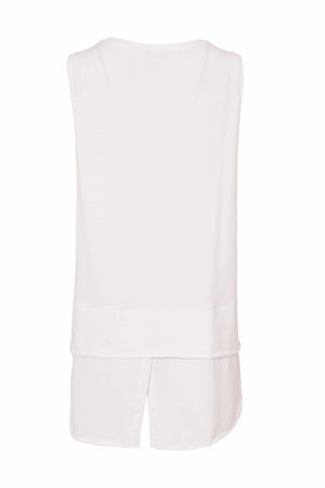 naya cami top with hem detail in white (back)