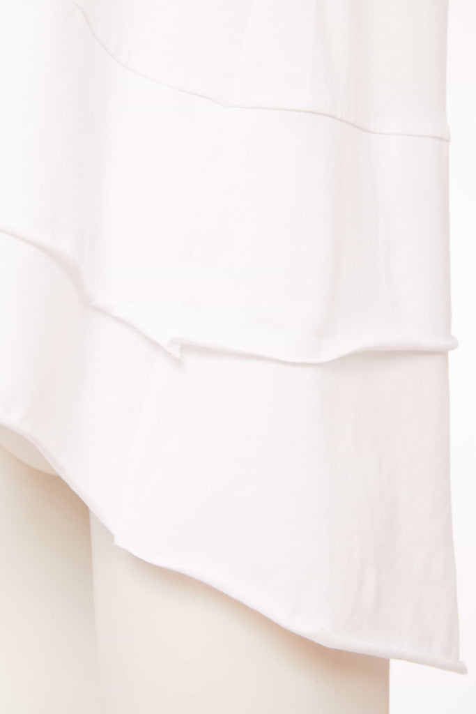 naya cami top with hem detail in white (detail)