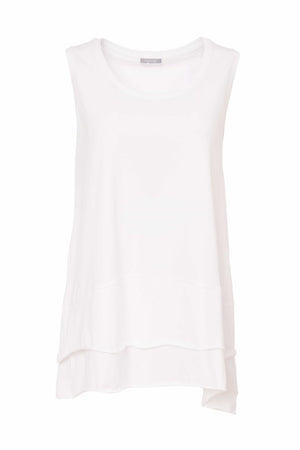 naya cami top with hem detail in white (front)