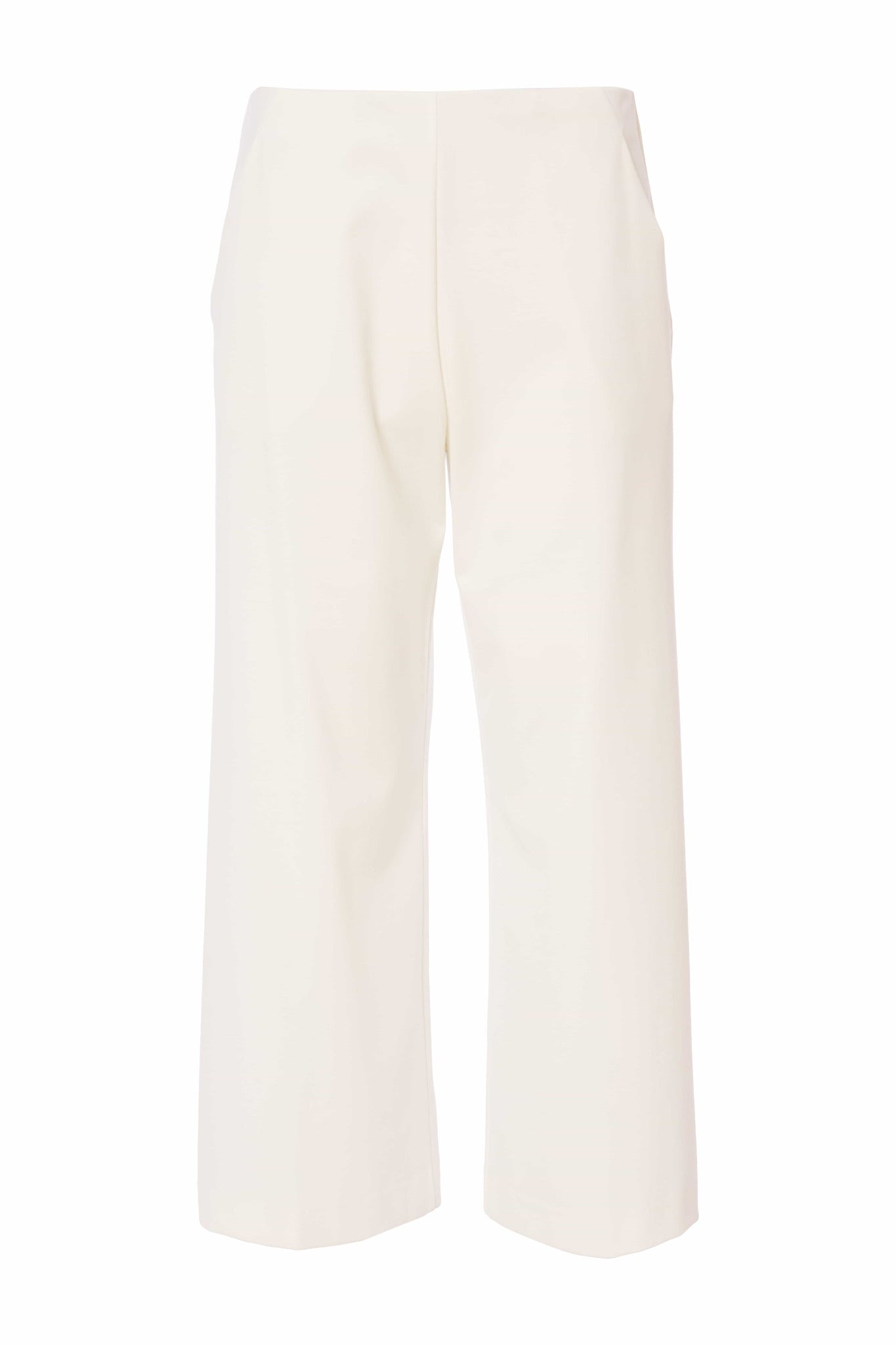 naya wide leg elastic waist trousers in cream (front)