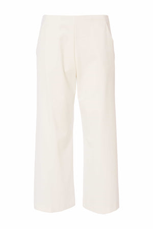 naya wide leg elastic waist trousers in cream (front)