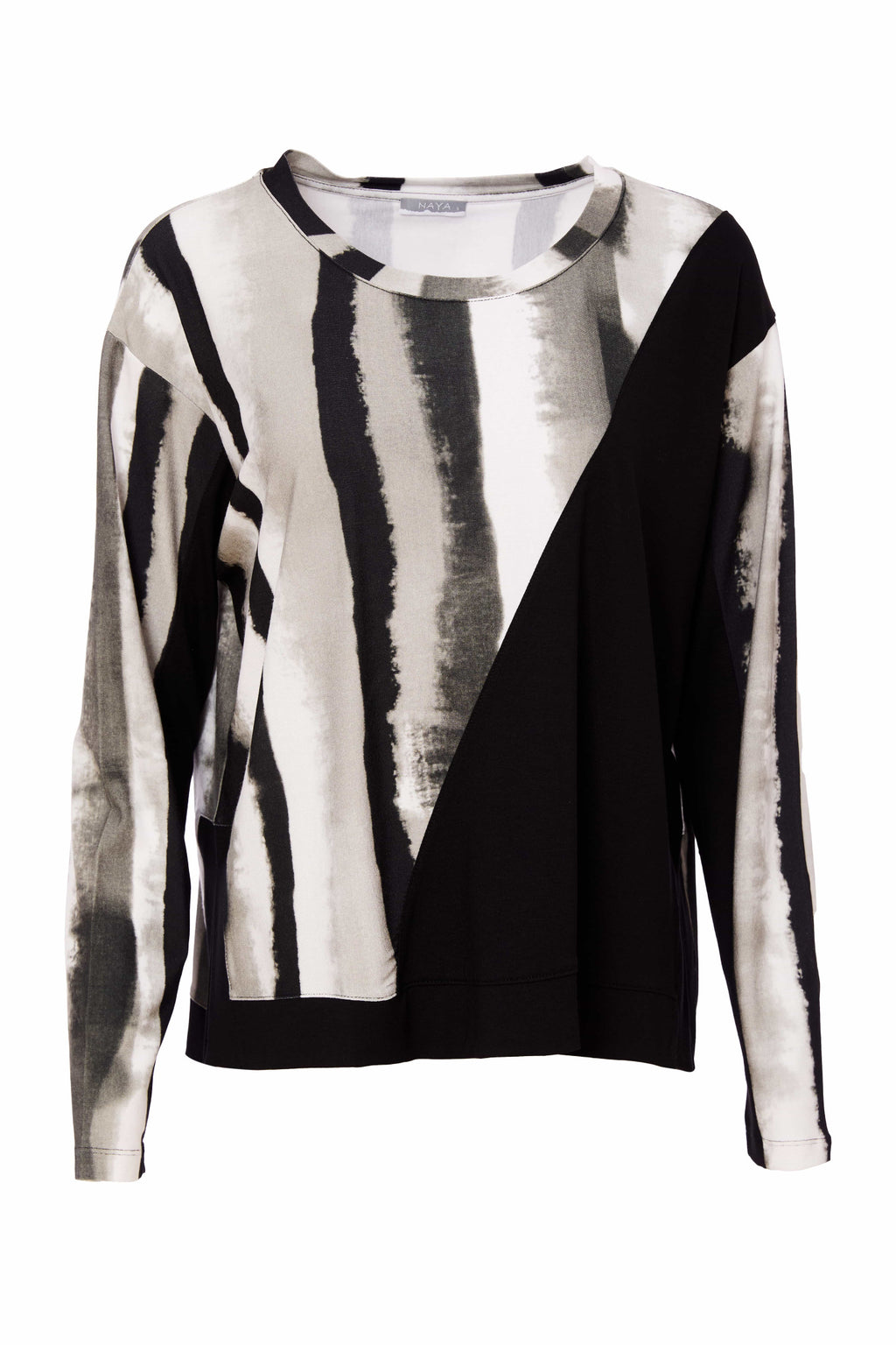 naya tie dye stripe top with hemband in army&black (front)