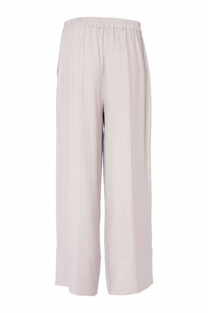 naya wide leg trousers with band hem in silver (back)