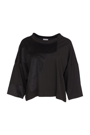 NAYA zig zag cord panel top in black (front)