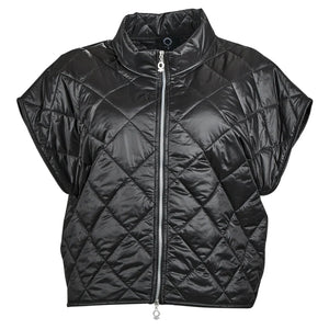 mysoul quilted crop jacket in black (front)