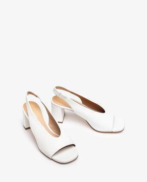 unisa mondy square slingback heel in white