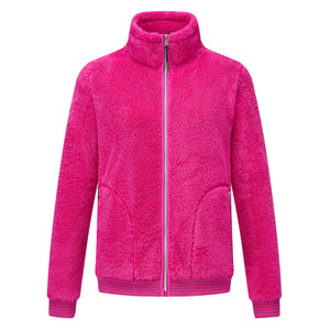 hv society isla fleece zip jacket in pink (front)