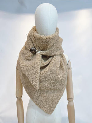 teddy fleece scarf in tan