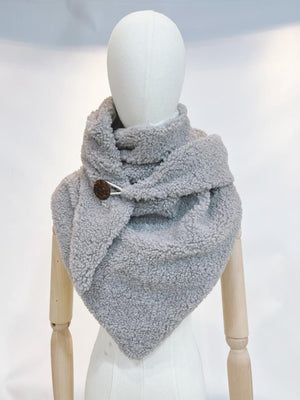 teddy fleece scarf in grey