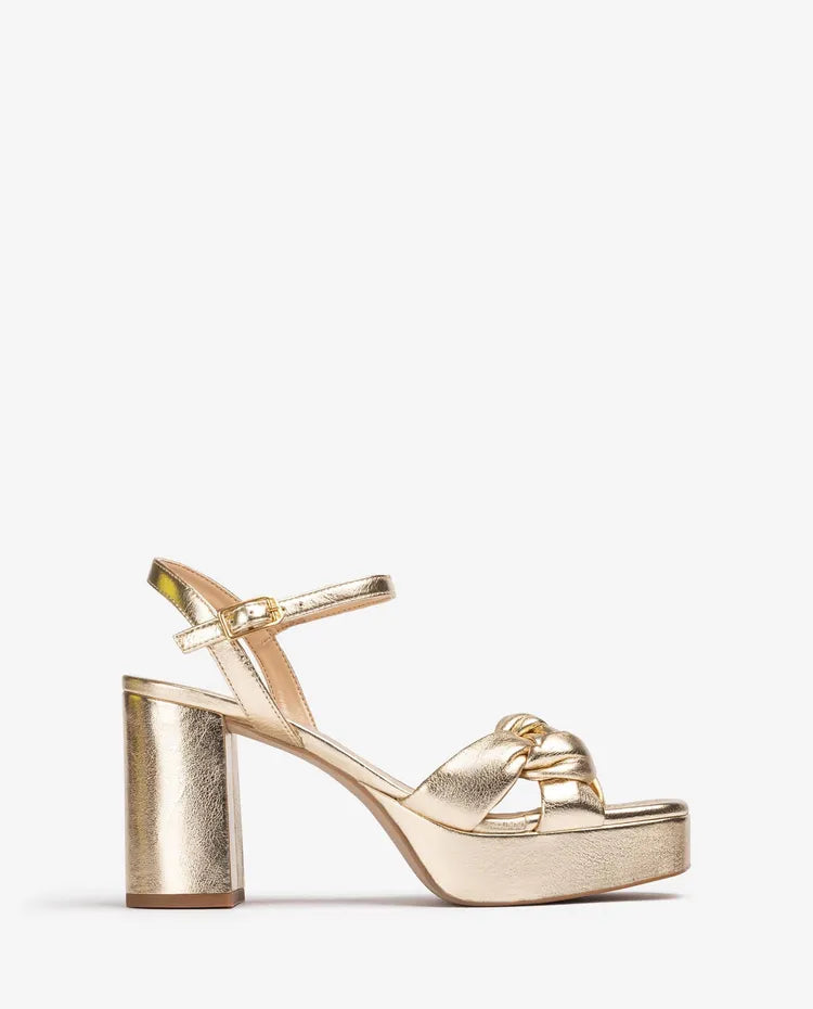 unisa olney braided chunky sandal in gold