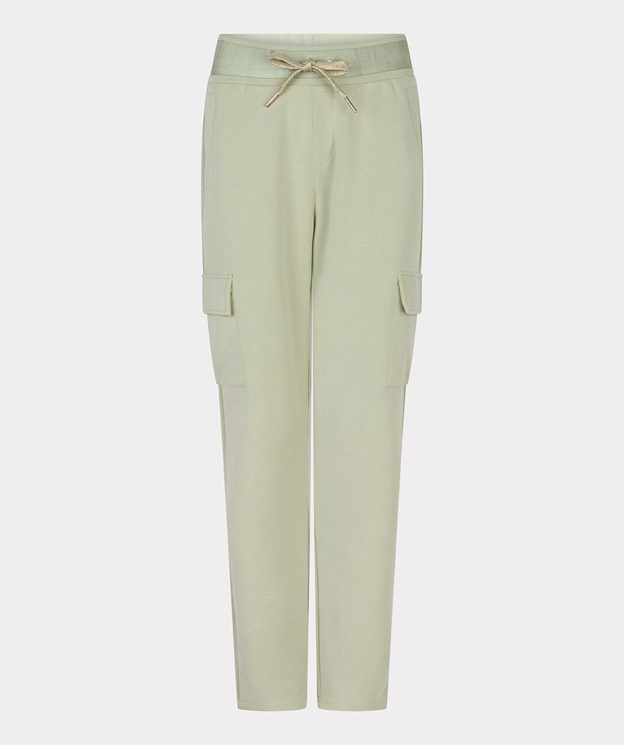 Esqualo cargo style joggers in pistachio. Combine comfort and style with this narrow-leg jogger with pockets on the legs. Product code SP24.05005