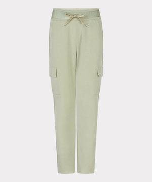 Esqualo cargo style joggers in pistachio. Combine comfort and style with this narrow-leg jogger with pockets on the legs. Product code SP24.05005