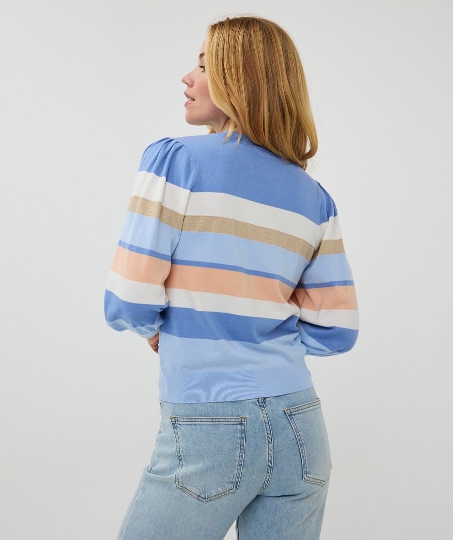 esqualo colour block stripe knit in blue