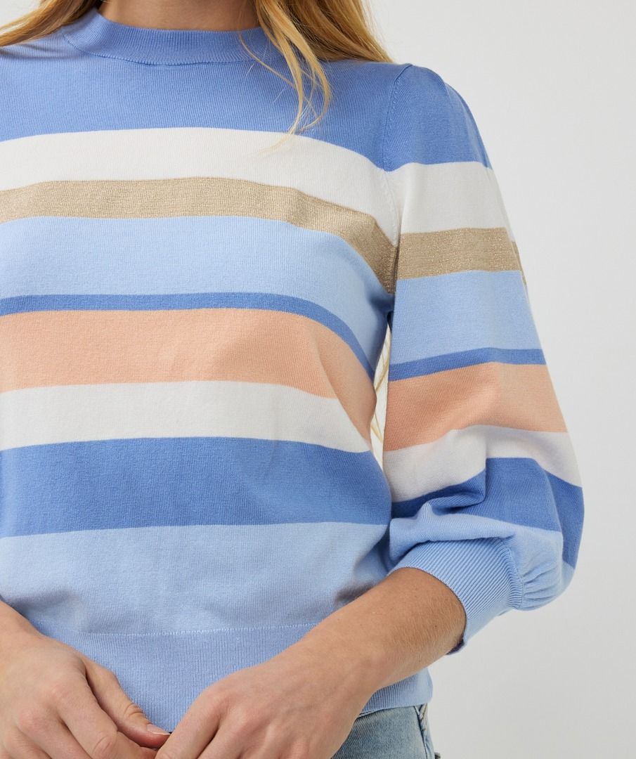 esqualo colour block stripe knit in blue