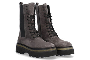 <p>Alpe suede boots with a track sole and chelsea style elastication. Inside zip closing. </p>