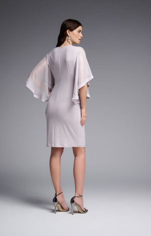 Joseph Ribkoff Chiffon Sleeve Dress in stone